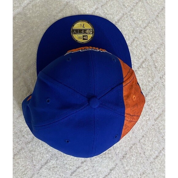 New Era 59Fifty New York Knicks Embroidered Orange/Blue Fitted Hat Size 7 1/2 - Picture 11 of 16